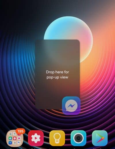 pop up view for notification shortcut in one ui