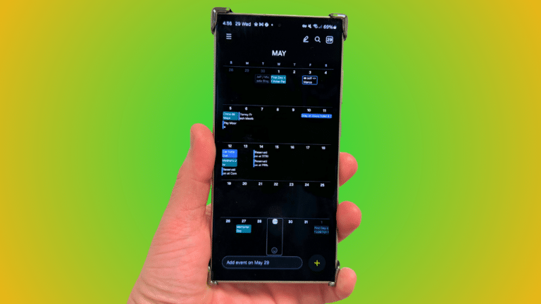Samsung calendar home view