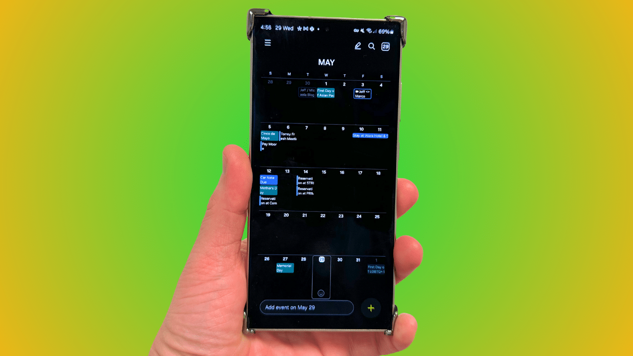 Samsung calendar home view