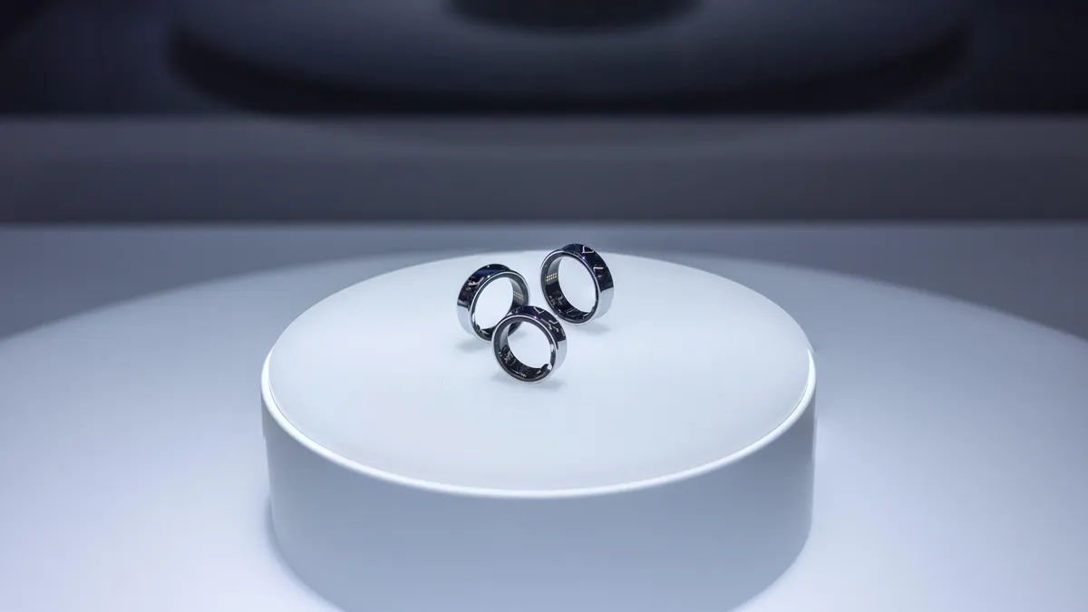 galaxy rings on a table at Mac