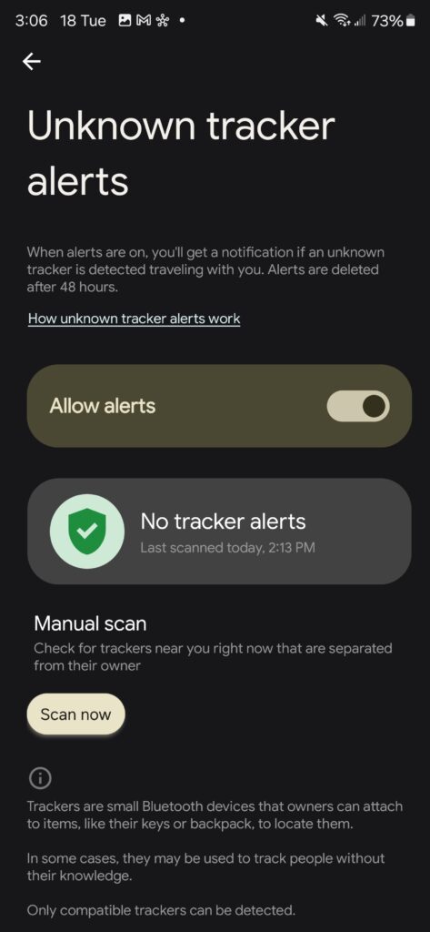 checkfortrackersgoogle check for unknown trackers