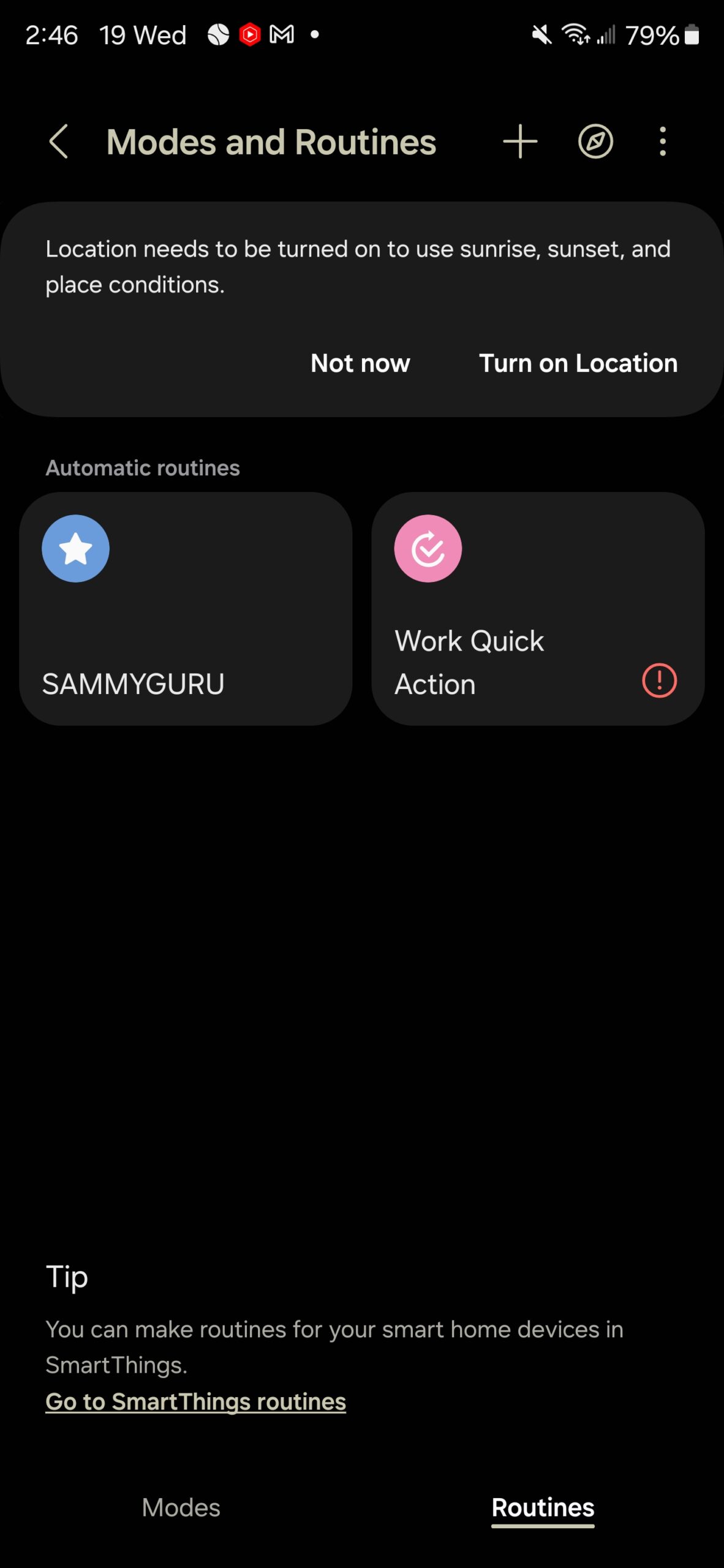 samsungroutineslist routines list
