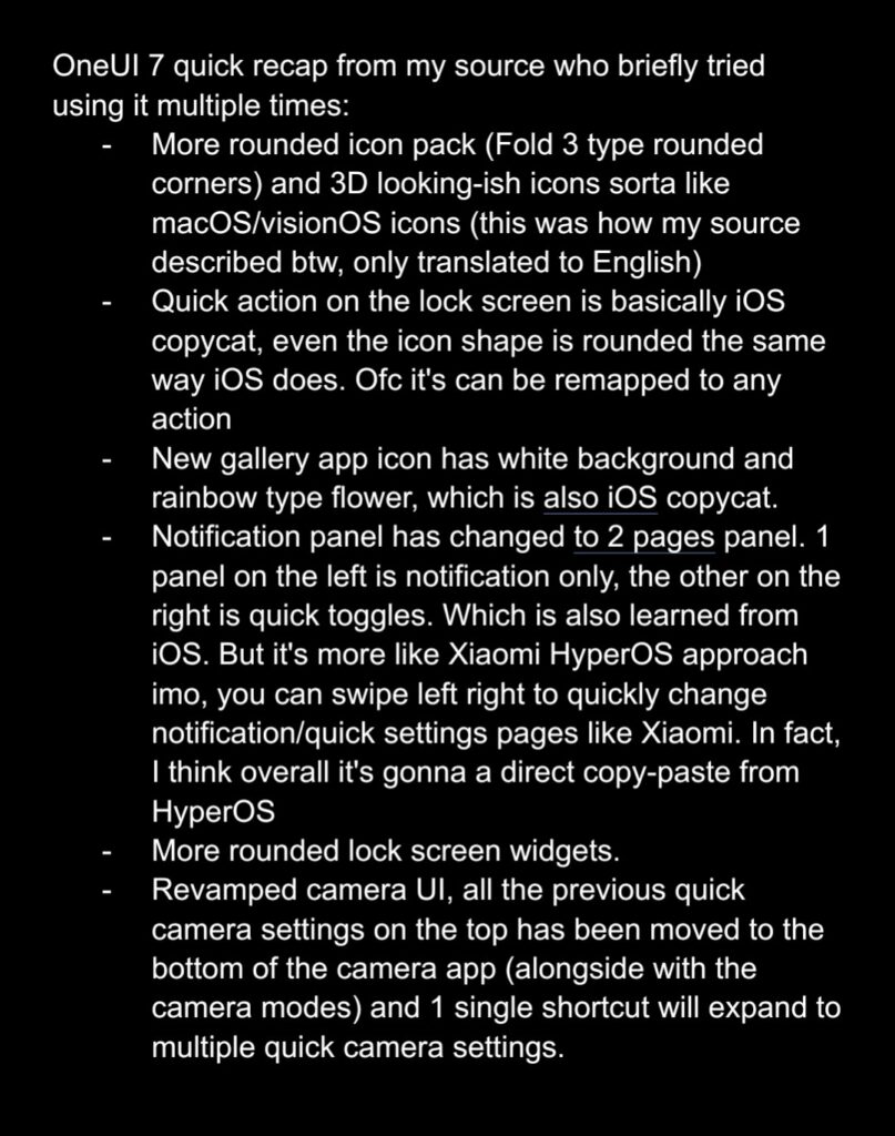 chunbhaix list of one ui 7 features