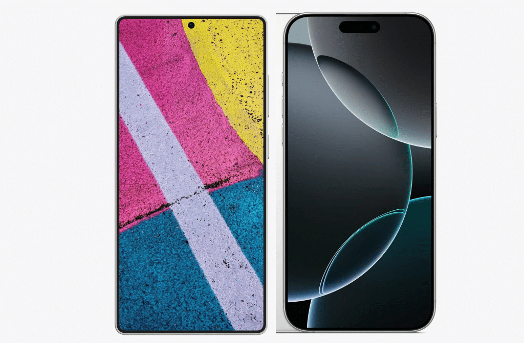 Galaxy S25 Ultra vs iPhone 16 Pro Max bezel width