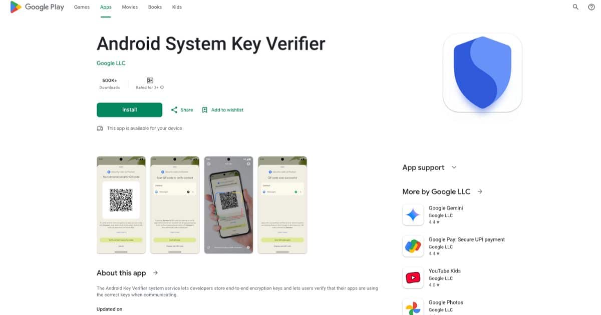 Android System Key Verifier Play Store