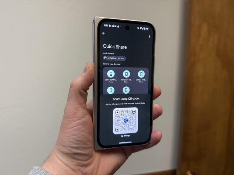 Pixel Fold New QR Quick Share