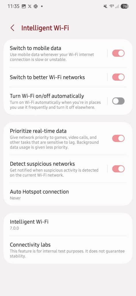 One UI 7 Wi-Fi Filter