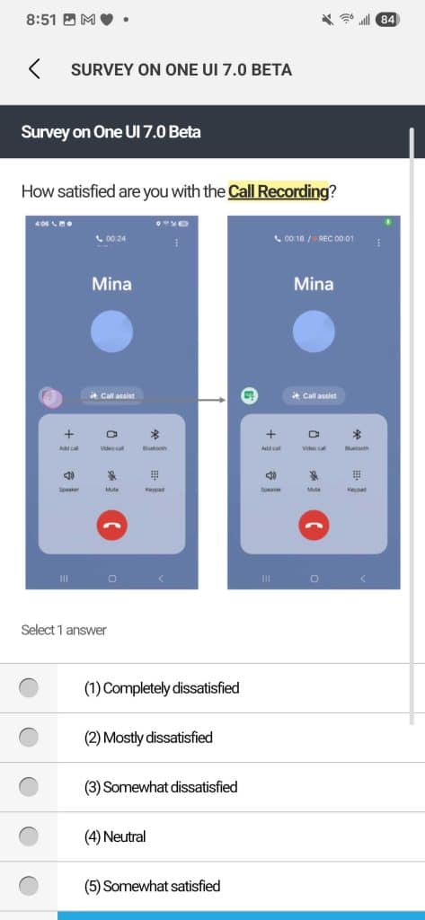 One UI 7.0 Survey