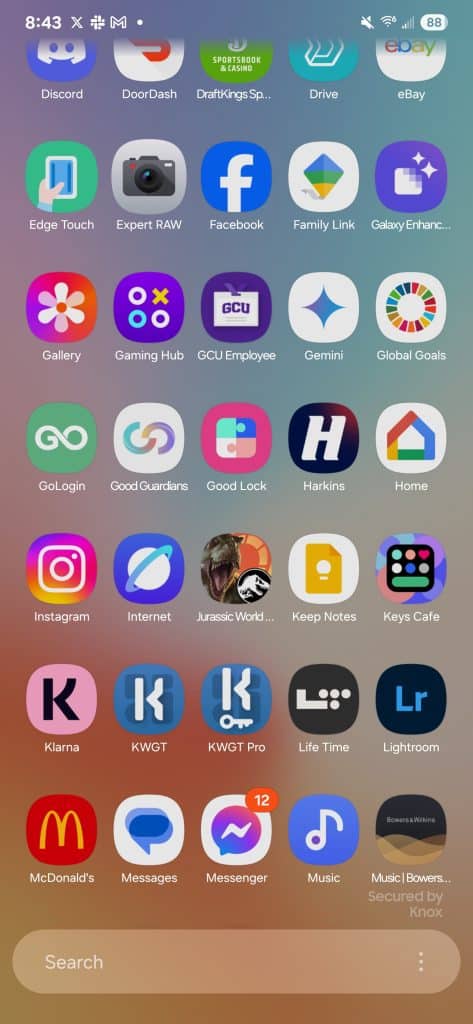 One UI 7.0 Vertical App Drawer