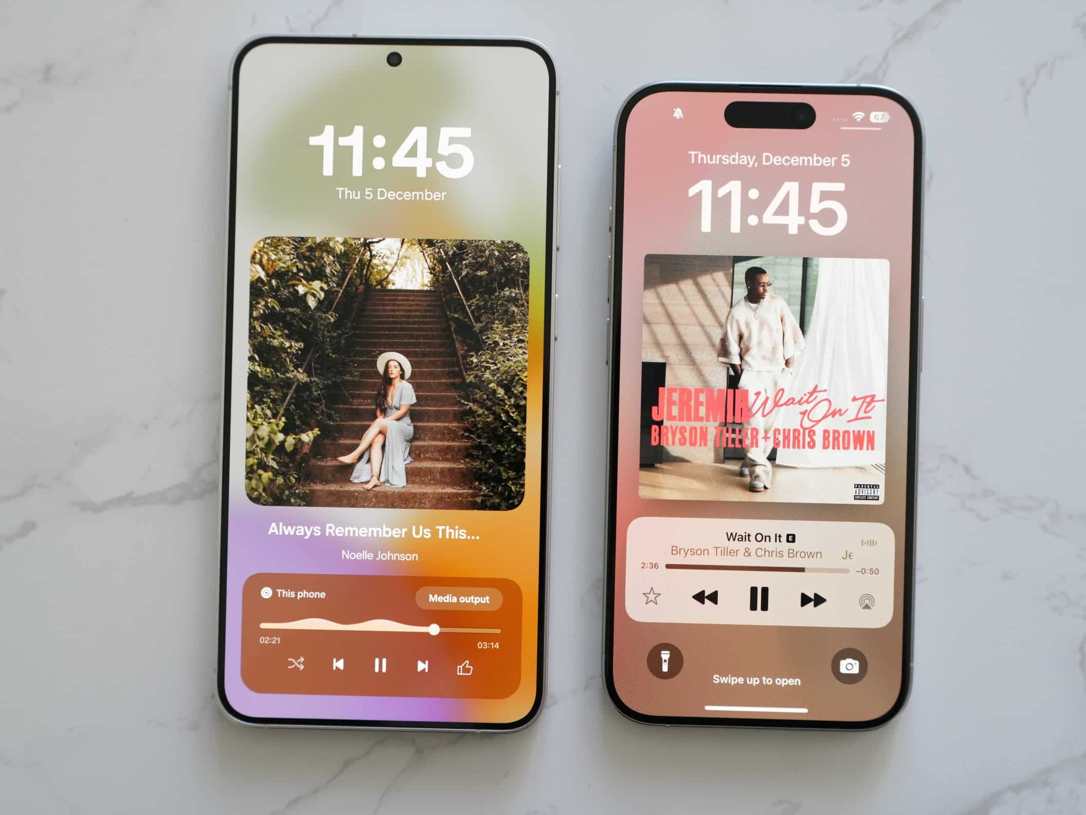 Samsung One UI 7.0 vs iOS 18 comparison 2