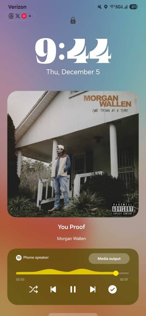 One UI 7 Music Widget