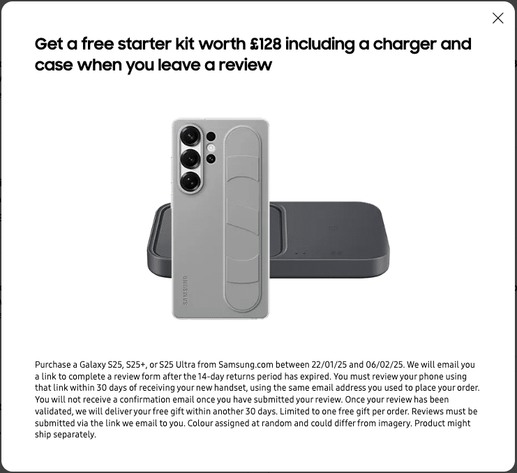 Galaxy S25 Pre Order Offer in UK Free Gifts