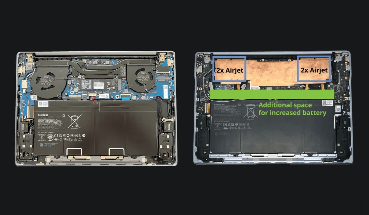 Frore Systems AirJet cooling on Galaxy Book 4 Edge