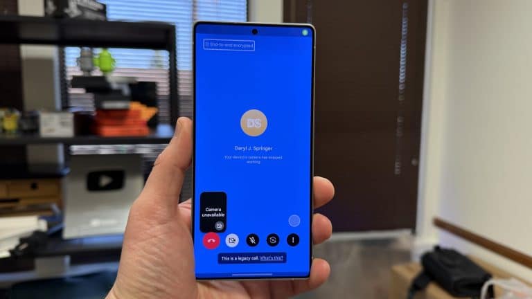 Google Meet Blue Screen on S25 Ultra