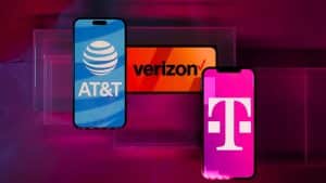 AT&T, Verizon, and T-Mobile logos