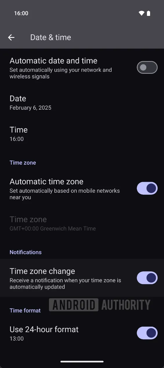 Android 16 Beta 1 Time Zone Change Toggle.jpg