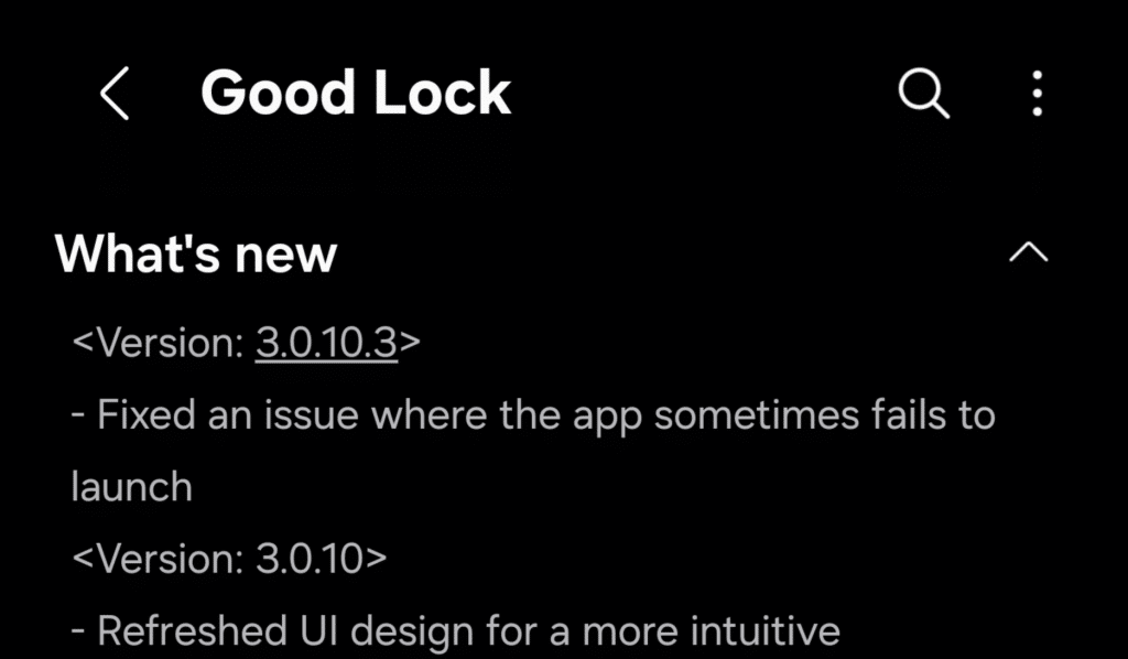 Good Lock update version 3.0.10.3's changelog