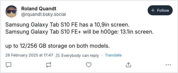 Galaxy Tab S10 FE+ Display