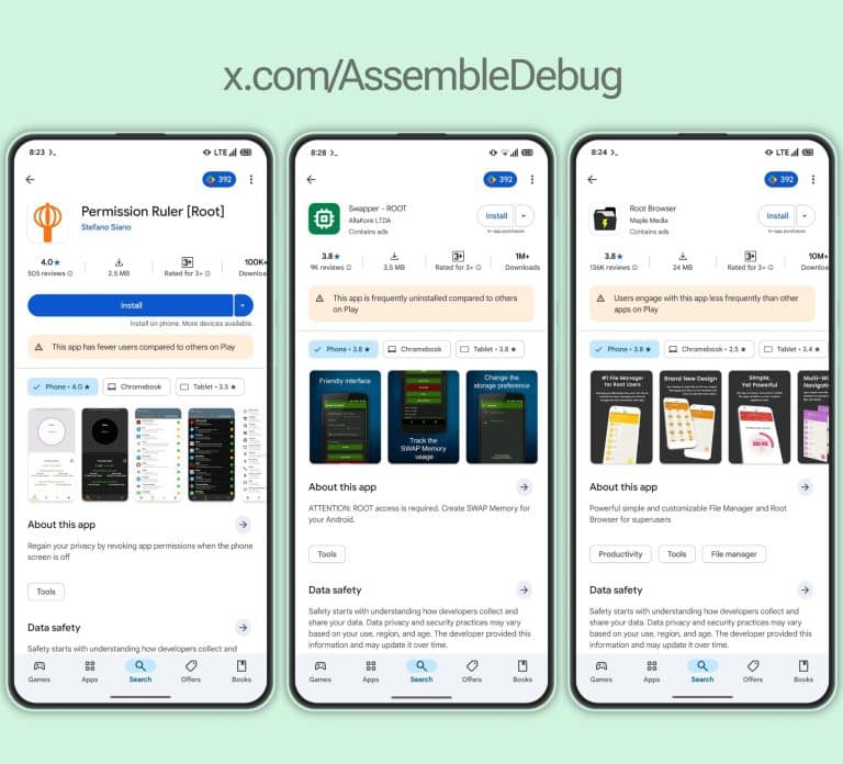 Google Play low quality app warning