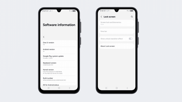 One UI 7.0 Galaxy A15 Design