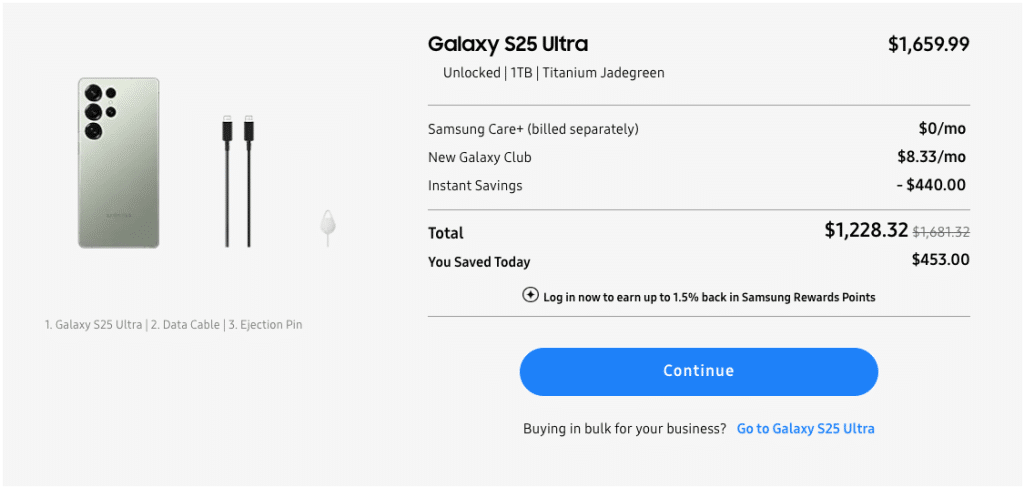 Galaxy S25 Ultra deal