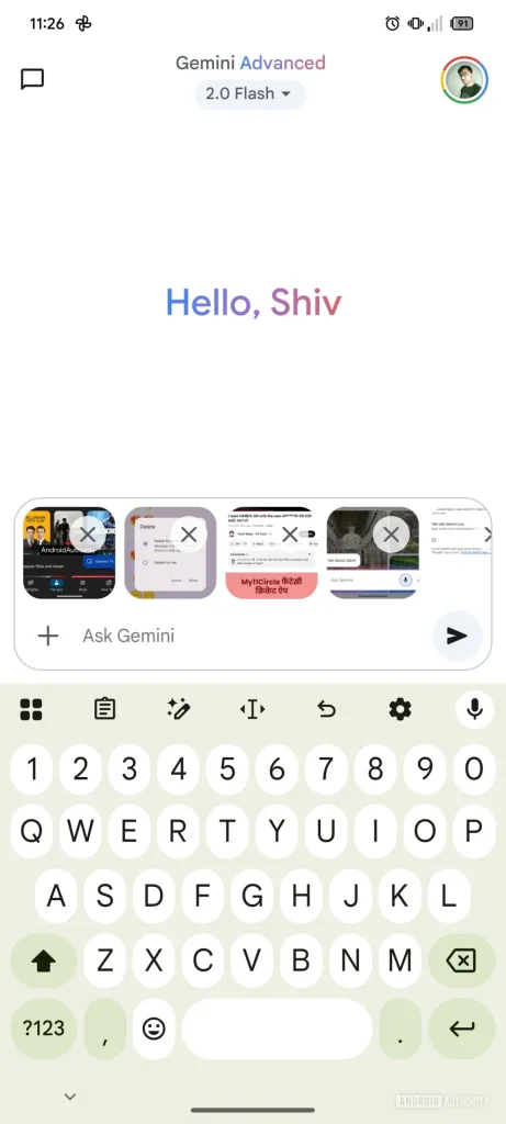Gemini upload upto ten images for analysis