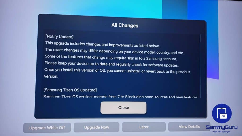 Tizen 8 One UI Changelog Smart Monitor