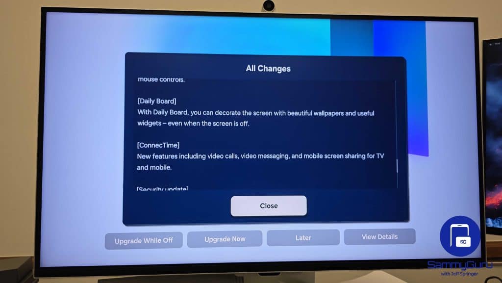 Tizen 8 One UI Changelog Smart Monitor
