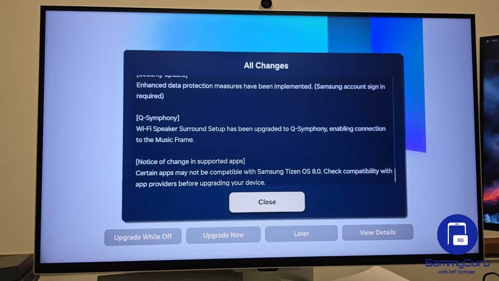 Tizen 8 One UI Changelog Smart Monitor
