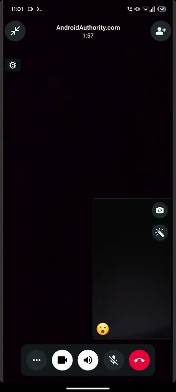 WhatsApp video call emoji reaction