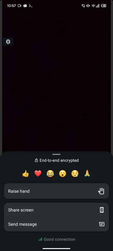 WhatsApp video call emoji reaction