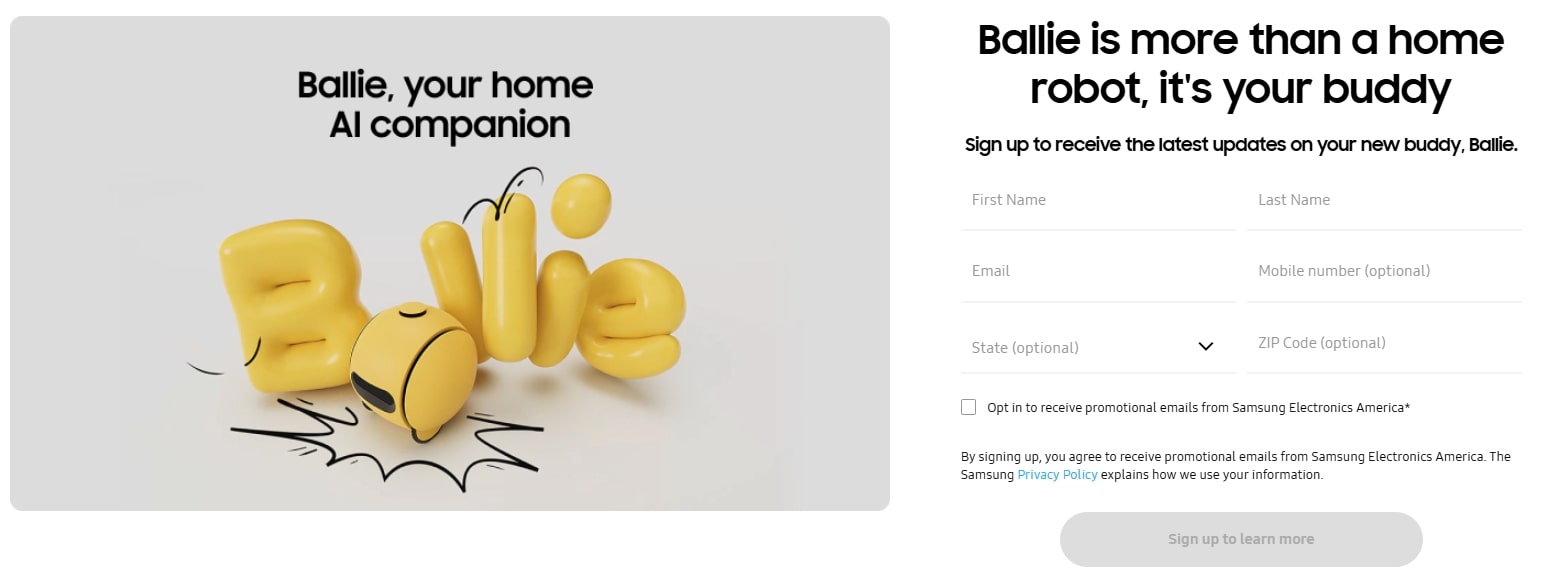 Ballie signup