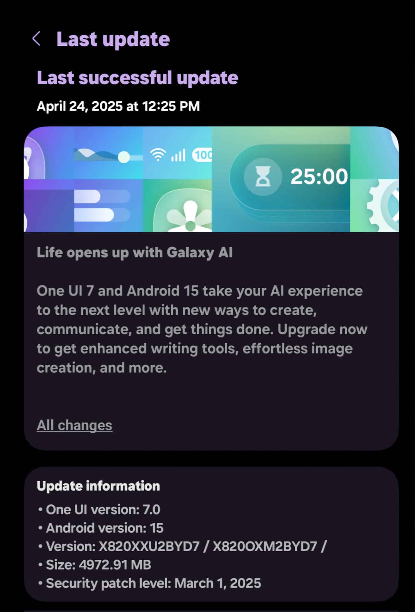 Galaxy Tab S10+ One UI 7 update