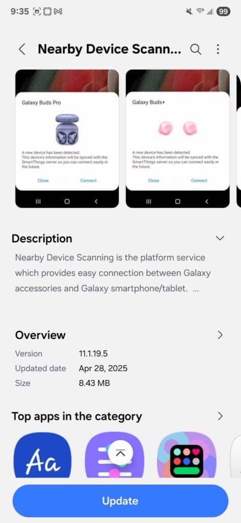 Nearby Device Scanning DJI gimbal