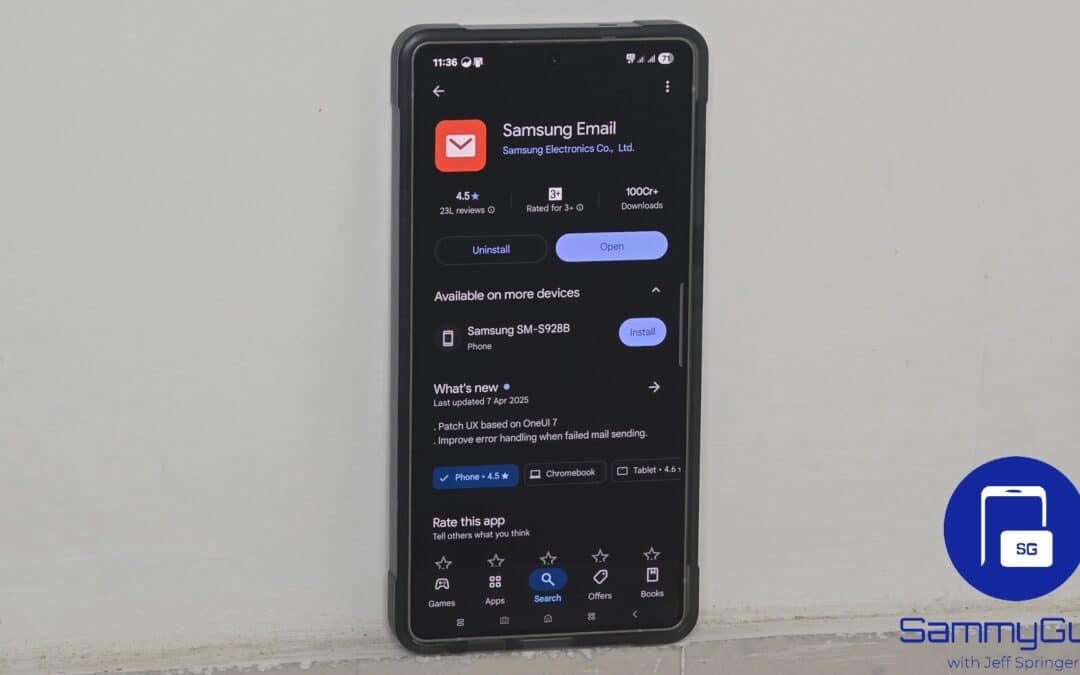 Samsung Email Receives UI Update, Aligning with One UI 7 Design