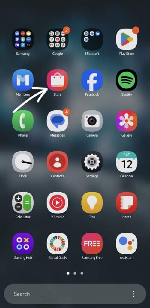 Update apps Galaxy store