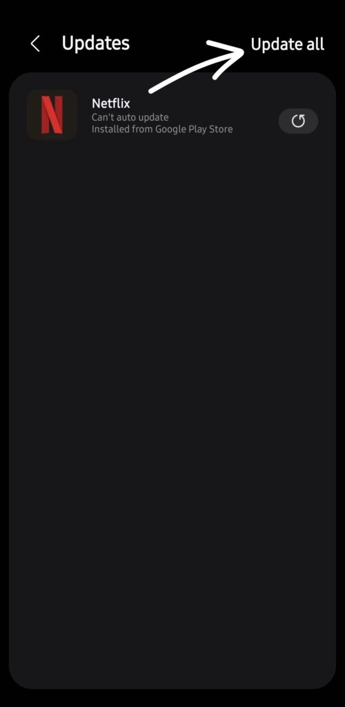 Update apps Galaxy store