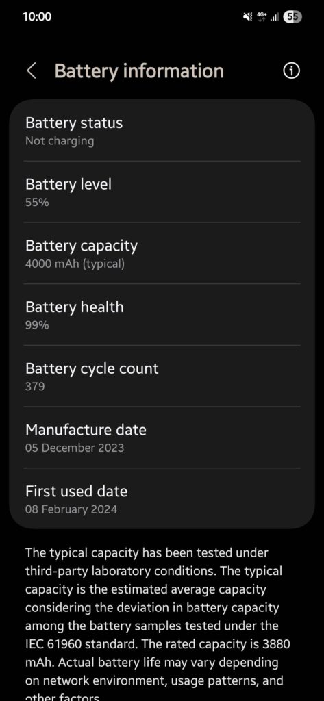 Extended battery information