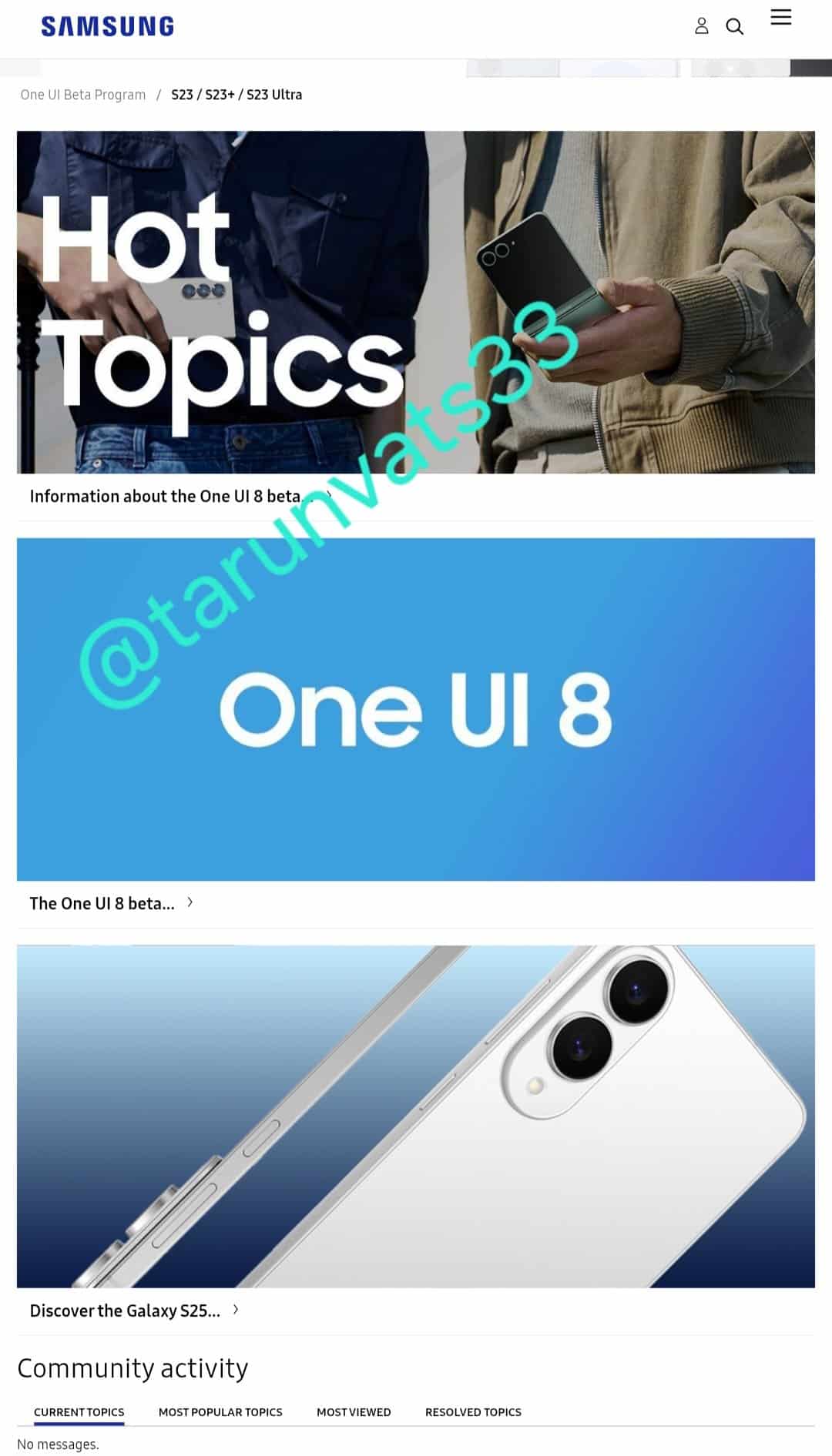 Galaxy S23 One UI 8 beta