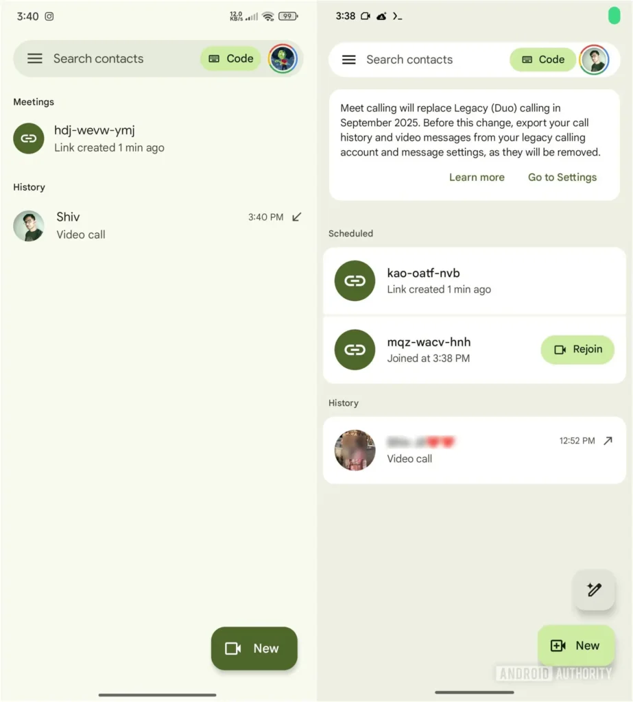 Google Meet Material 3 Expressive