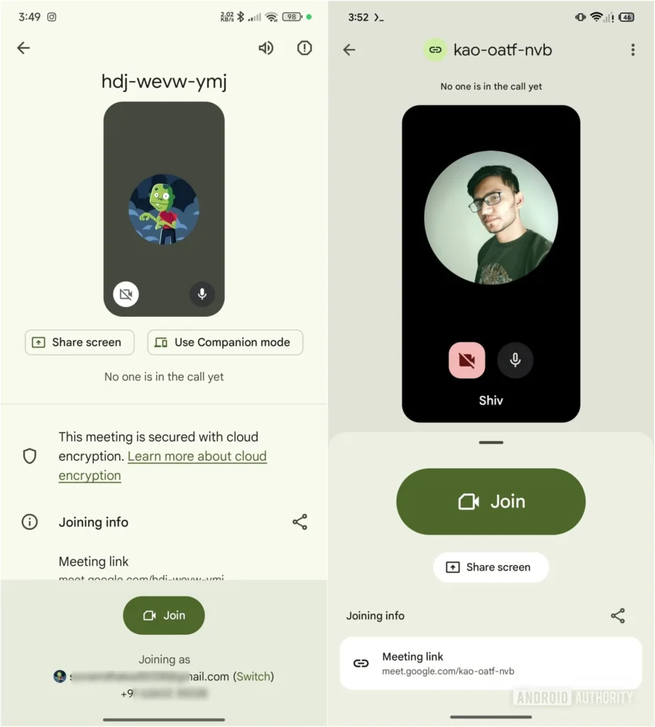 Google Meet Material 3 Expressive