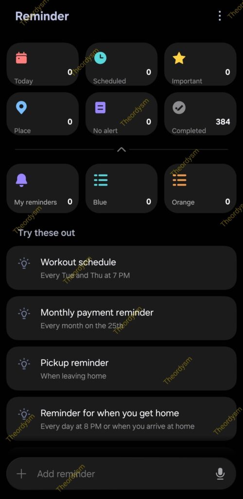 Samsung Reminders One UI 8
