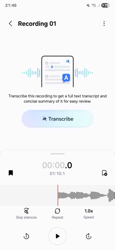 Voice Recorder on One UI 7