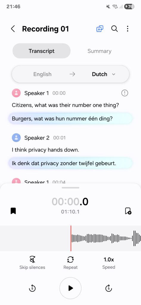 Voice Recorder on One UI 7