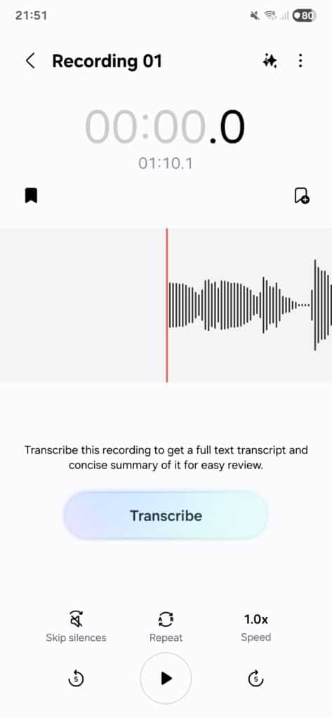 Voice Recorder on One UI 8