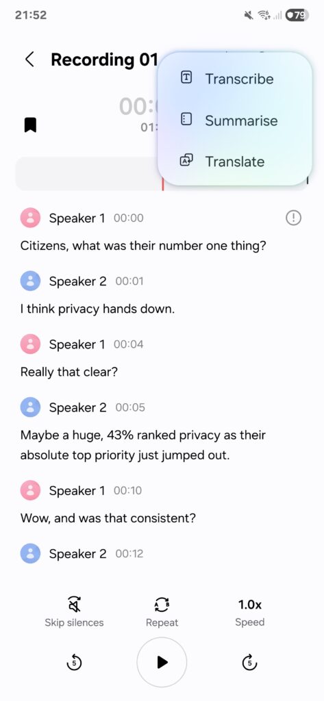 Voice Recorder on One UI 8