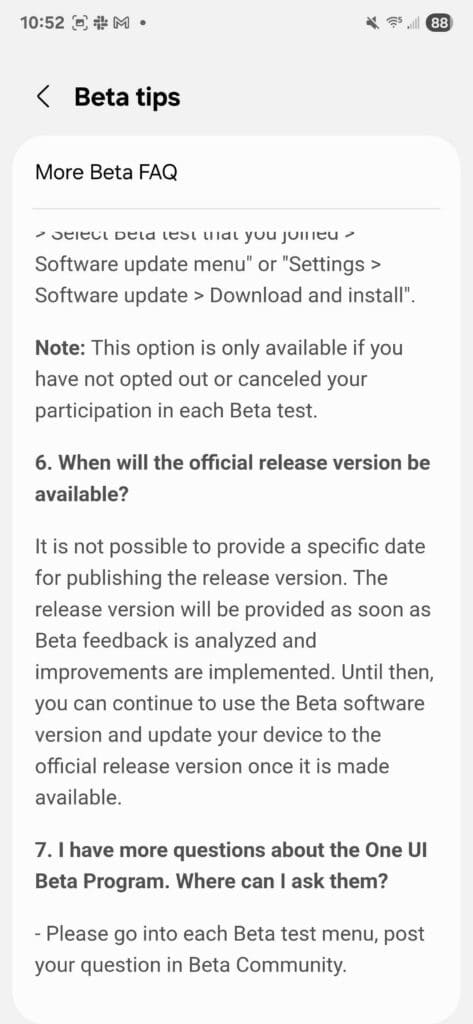 One UI 8 Beta Detailed FAQs