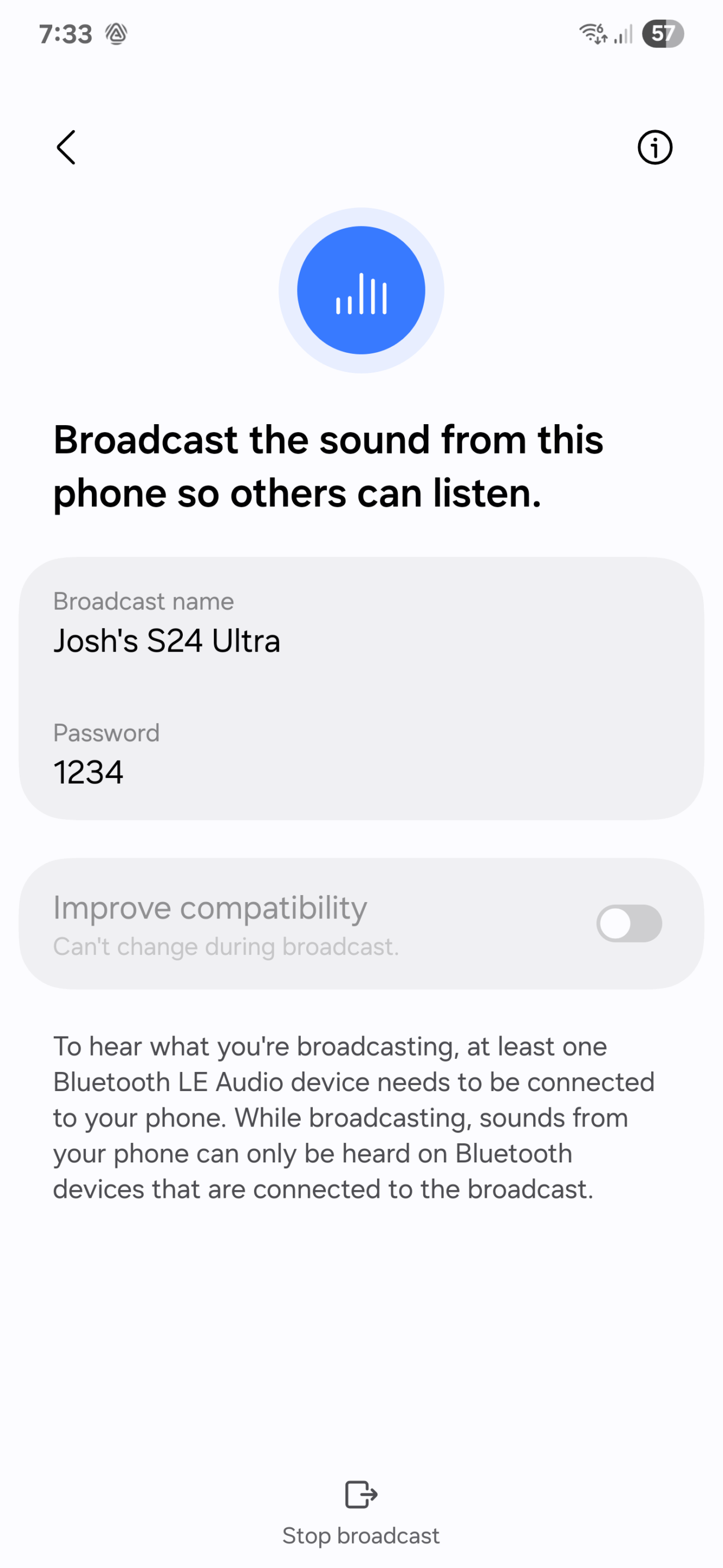 Auracast on One UI 7