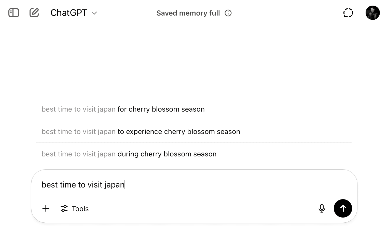 ChatGPT autocomplete web