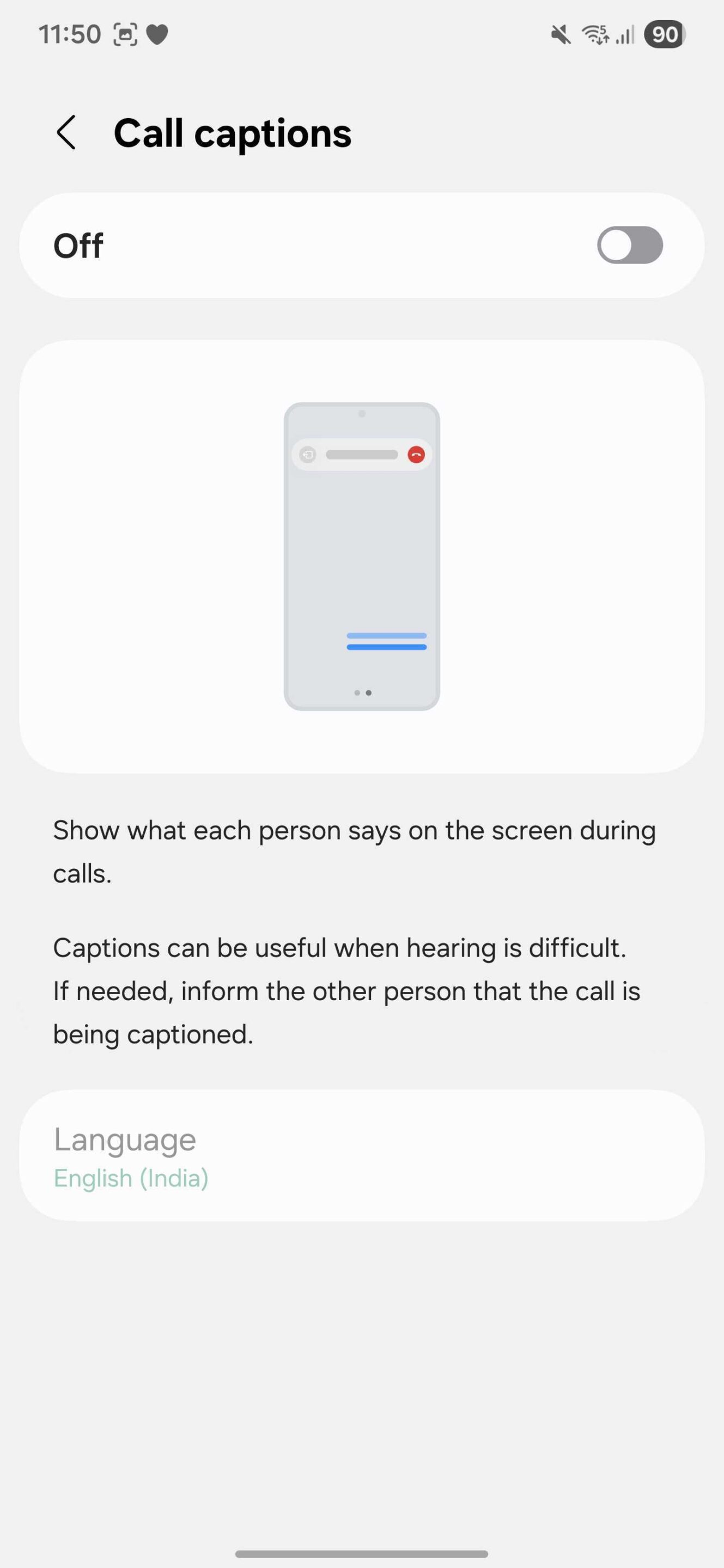 One UI Call Captions